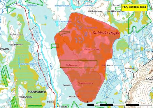 920422 Pelkosenniemi, Sakkala-aapa (P) (7462325:526226) 2203 ha (Natura, FINIBA) Sakkala-aapa on rimmikkoinen, laaja suo.