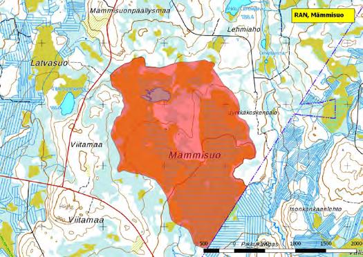 920127 Ranua, Mämmisuo (P) (7307043:512922) (Natura, Soidensuojeluohjelma) 470ha Saariharjun kaakkoispuolella Pudasjärven kunnanrajalla sijaitseva Mämmisuo on tärkeä