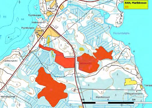 920330 Ranua, Marikkosuo (K,Ks) (7320868:511910) 53 ha Marikkosuon kosteikko- ja peltoalue sijaitsee Roosinginjärven ja Penämön välissä Ranuan