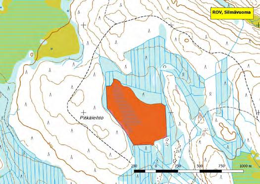 920450 Rovaniemi, Silmävuoma (P) (7447011:430517) 30 ha Perttausjärven pohjoispuolella Hirvasvuoman ja Liittovuoman välissä sijaitseva Silmävuoma on pienikokoinen, keskiosastaan erittäin märkä suo.