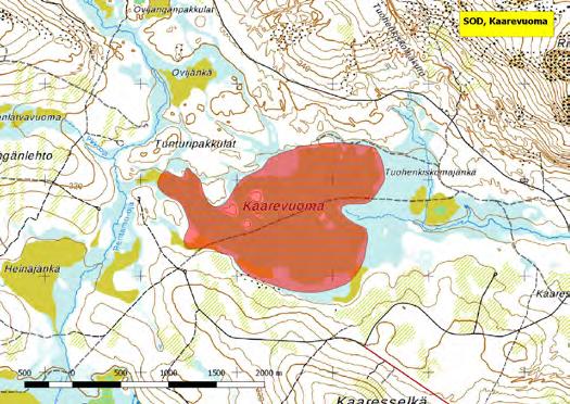 920277 Sodankylä, Kaarevuoma (P) (7492568:463442) 205 ha Kaarestunturin ja Jeesiön kylän välissä sijaitseva Kaarevuoma on melko pieni ja vetinen aapa, jonka pohjoisosassa on hyvin kehittyneitä