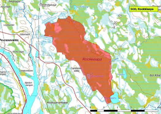 920158 Sodankylä, Rookkiaapa (P) (7520857:495829) 1000 ha (Natura, FINIBA) Peurasuvannon itäpuolella sijaitseva Rookkiaapa on osa Koitelaiskairan arvokasta metsä-, tunturi- ja suoluonnon mosaiikkia.