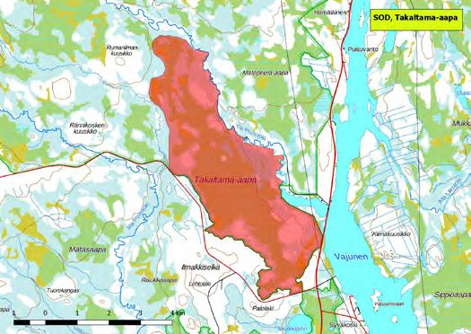 920443 Sodankylä, Takaltama-aapa (P) (7514755:486579) 750 ha (Natura, Soidensuojeluohjelma, FINIBA) Vajusen altaan länsilaitaan ja nelostiehen rajautuva Takaltamaaapa on osa laajaa