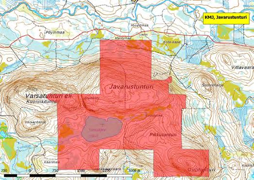 7.8. Metsät 920183 Kemijärvi, Javarustunturi (P) (7421896:509024) 2690 ha (Natura, Vanhojen metsien suojeluohjelma) Pyhätunturin ja Javarusjoen eteläpuolella sijaitseva,