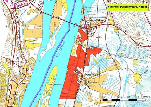 920322 Ylitornio, Purasenvaaran pellot ja Närkki (K,Ks) (7364663:351908) 75 ha Purasenvaaran ja Närkin laajahko peltoalue Aavasaksan lounaispuolella on yksi Tornionjokivarren tärkeistä lintujen