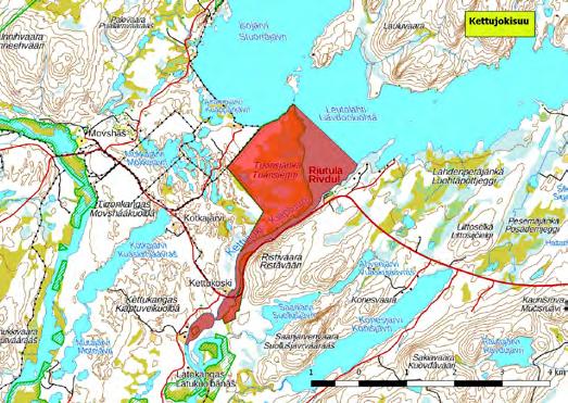 920357 Inari, Kettujokisuu (K,Ks) (7648019:491514) 465 ha (Natura, Lintuvesiohjelma, Soidensuojeluohjelma, FINIBA) Kettujokisuun maakunnallisesti tärkeä lintualue on osa laajempaa FINIBA- ja