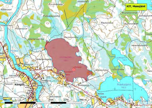 920279 Kittilä, Munajärvi (P) (7531452:411563) 3277 ha Könkään kylän itäpuolella sijaitseva Munajärvi on hieman rehevöitynyt säännöstelty järvi, jonka eteläosassa on rantaan ulottuvia peltoja.