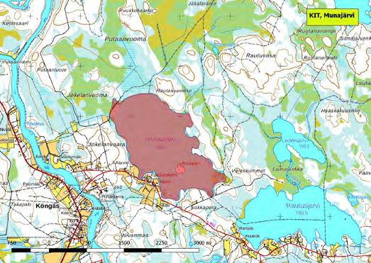 920279 Kittilä, Munajärvi (P) (7531452:411563) 3277 ha Könkään kylän itäpuolella sijaitseva Munajärvi on hieman rehevöitynyt säännöstelty järvi, jonka eteläosassa on rantaan ulottuvia peltoja.