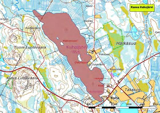 920289 Ranua, Kuhajärvi (Kk,Ks,P) (7310110:486398) 310 ha Pienehkö ja karu, pääosin metsien ympäröimä järvi Kuhan kylän