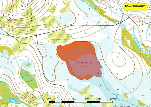 920455 Salla, Moukajärvi (P) (7481585:598871) 46 ha Koillis-Sallassa Naruskajärven pohjoispuolella sijaitseva pieni Moukajärvi on arvokas kosteikkolintujen pesimäkohde.