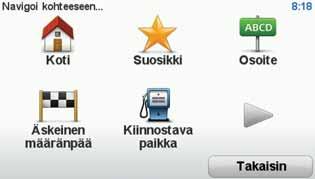 : Navigaattorin painikkeet näytetään täysissä väreissä, paitsi jos painike ei ole juuri käytettävissä.