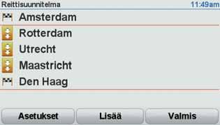 17. Reittisuunnitelman teko Reittisuunnitelman teko Tietoja reittisuunnitelmista Reittisuunnitelma on matkasuunnitelma, joka lopullisen määränpään lisäksi sisältää muita kohteita.