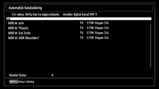 Du kan välja frekvensomfång på skärmen. Du markerar alternativ med knappen eller. Frekvenser kan även anges med nummerknapparna på fjärrkontrollen.