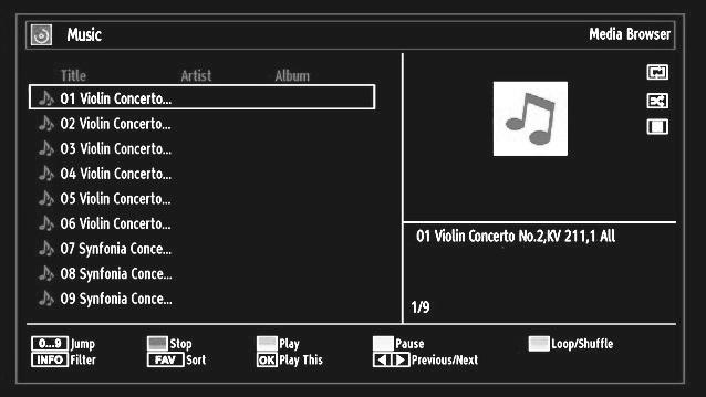 0..9 (Numeric buttons): Jumps to the selected fi le. Play This (OK button) : Plays the selected fi le. Play (GREEN button) : Plays all media fi les starting with the selected one.