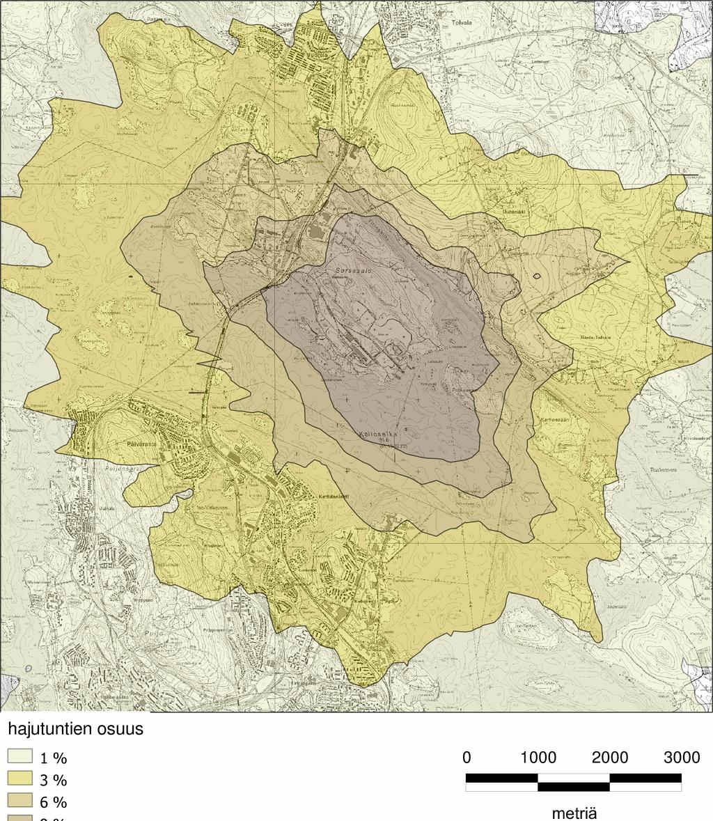 14 / 18 3.4 Mallinnuksen tulokset Mallinnusten tulokset on esitetty karttoina kuvissa 8 10.