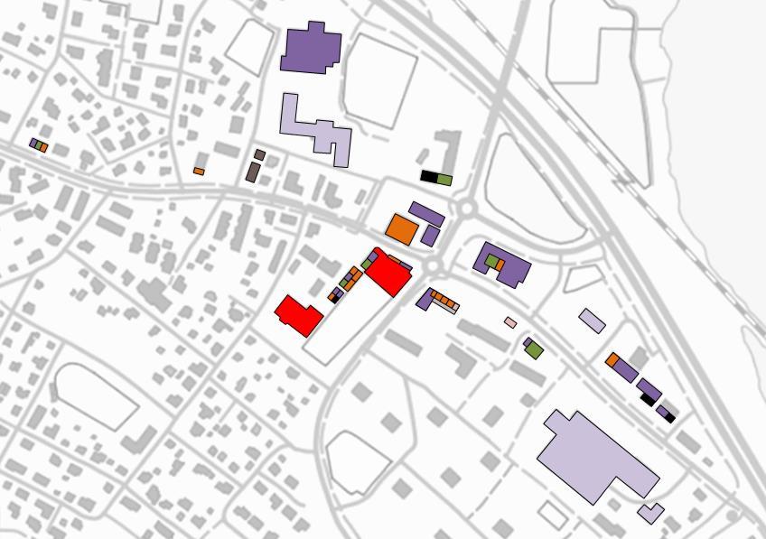 FCG SUUNNITTELU JA TEKNIIKKA OY Raporttiluonnos 31 (55) Soppeenmäen alueella toimii kaksi päivittäistavaramyymälää (K-supermarket Linkki ja Lidl), yksi laajan tavaravalikoiman myymälä (Tokmanni) ja