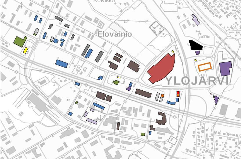 FCG SUUNNITTELU JA TEKNIIKKA OY Raporttiluonnos 32 (55) Elovainion alue on merkittävä kaupan keskittymä Tampereen kaupunkiseudulla.