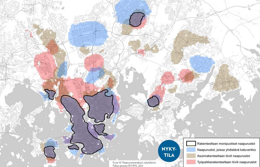 Tiiviit ja monipuoliset naapurustot Helsingissä