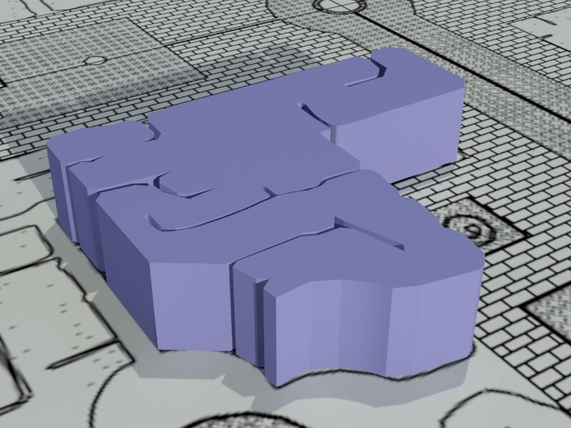 9 Asetin splinelle Shell-modifierin, jolla saadaan viivan mukainen pinta aikaan. Muutin objekti Editable Polygoniksi ja pursotin pinnan ylöspäin. Kuva 7.