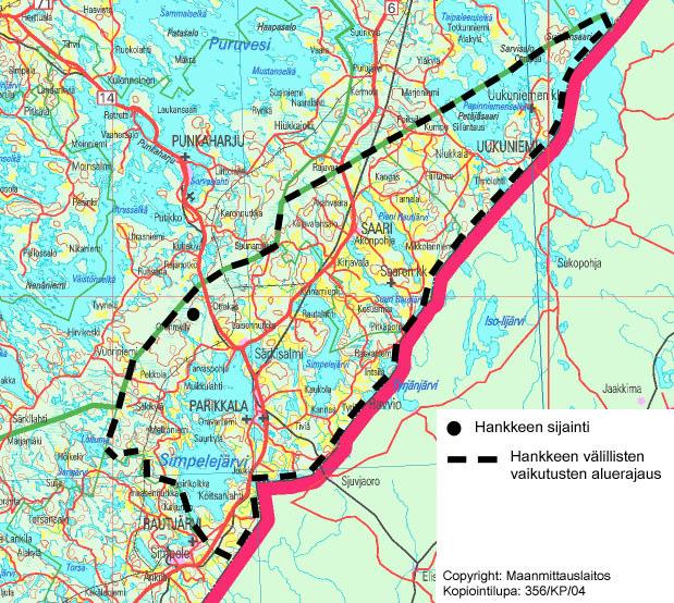 LIITE 2/3 Kuva 4: Hankkeen sijainti näkyy kartalla.