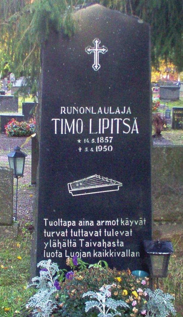240 Runonlaulaja Timo Lipitsän muistokivi (Heli Kananen 2009). Lipitsän muistokivi paljastettiin Kiuruvedellä Suistamon 3. pitäjäjuhlien yhteydessä.