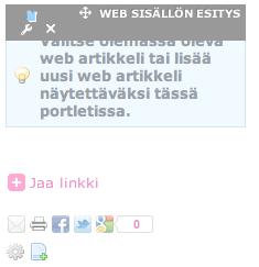 2.3. Portletin pyöreä kehys Portlettien ympärillä voidaan käyttää pyöreää kehystä. Kehyksen voi lisätä/poistaa konfiguraation asetuksista. 2.4.