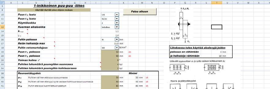 9(3) äyttäjälle solujen täyttöä ja oo liitosta yleensä. Kuviossa on esimeri ydestä Excelin lasentaosasta.