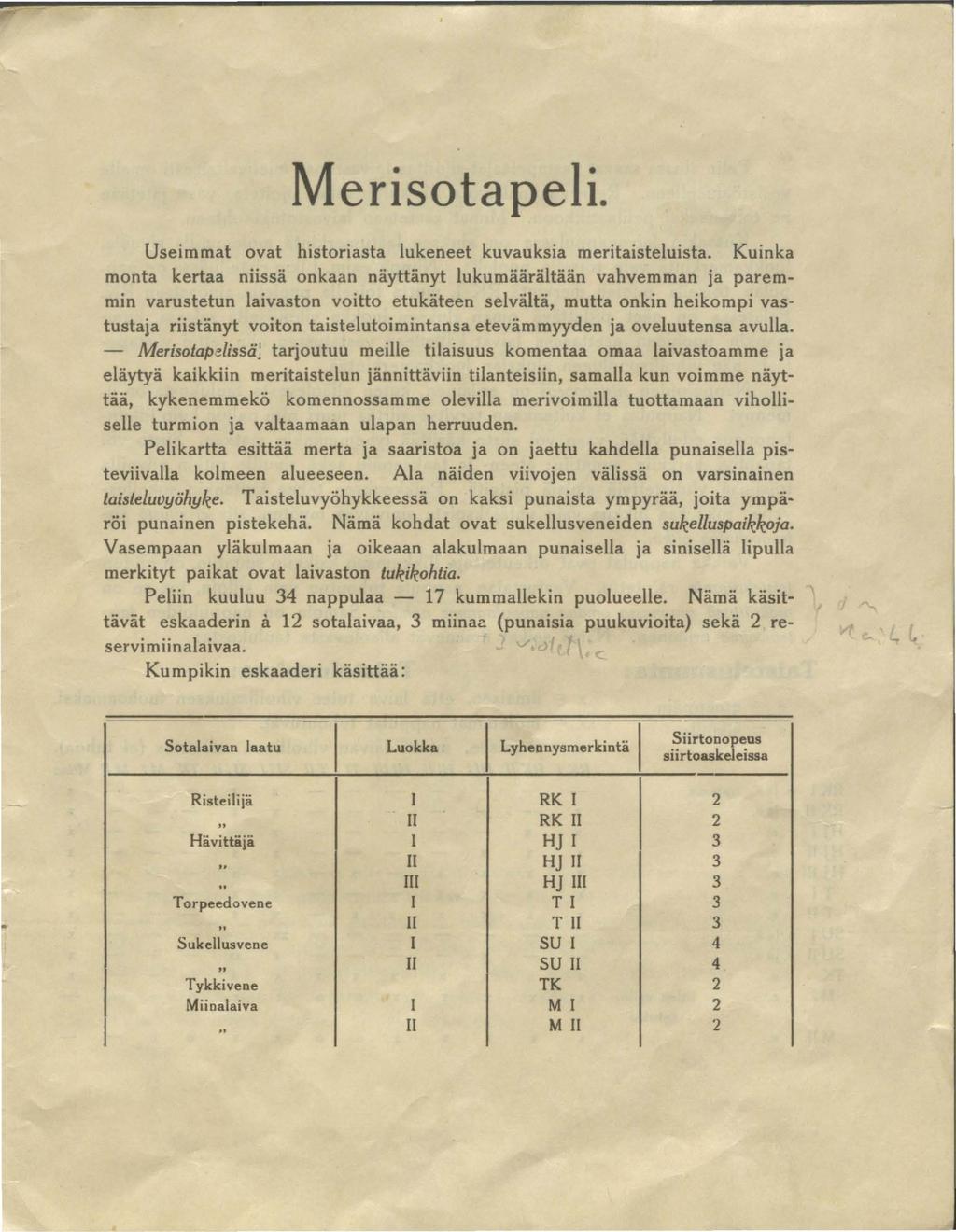 Merisota peli. Useimmat ovat historiasta lukeneet kuvauksia meritaisteluista.