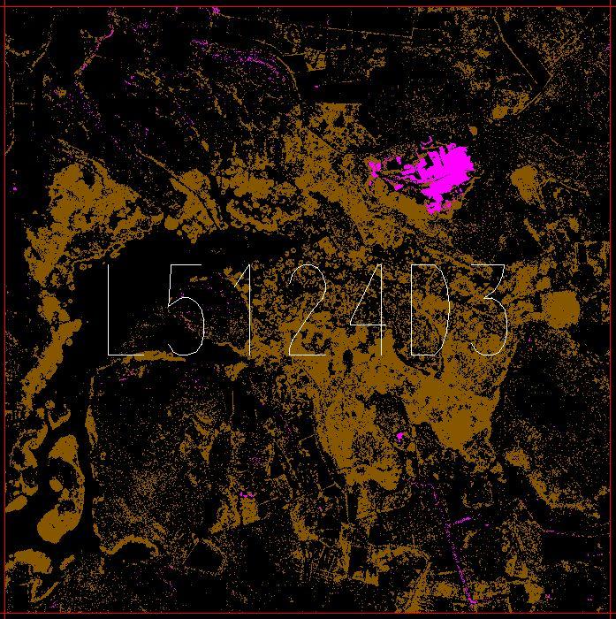 27 Kuva 19. Vähintään 50 senttimetrin korkeuserot. Vuoden 2009 laserkeilauksen alapuolella olevat vuoden 2013 laserkeilauksen pisteet näkyvät kuvassa violetteina.