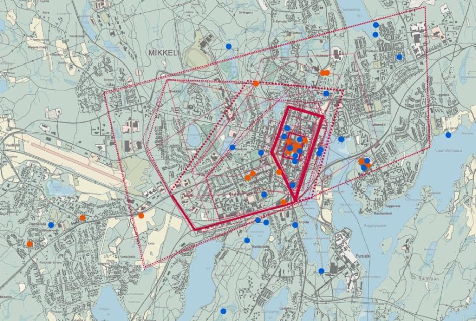 näkökulmasta, painottaen sitä, miten kaupungin rajat on määritelty aiemmin. Vaikutusta voi olla myös sillä, missä vastaaja itse asuu ja haluaako hän kokea asuvansa keskustassa vai ei.