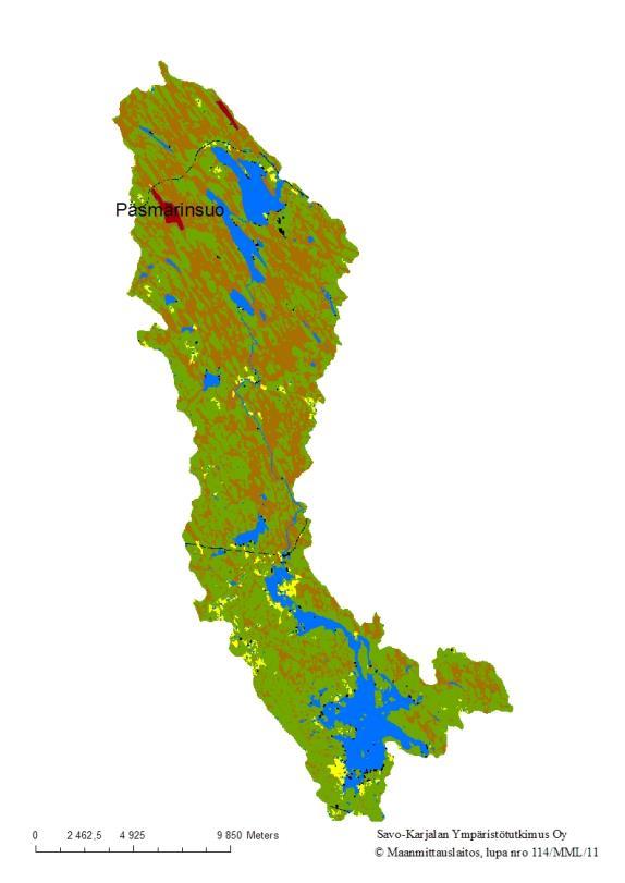 PÄSMÄRINSUO Sijainti Päsmärinsuo sijaitsee Nilsiän reitin valuma-alueen Nurmijoen alueella ja siellä Sälevän-Nurmijoen alueella (vesistöalue 4.642, peruskartta 3342 10). Päsmärinsuo on Sonkajärvellä.