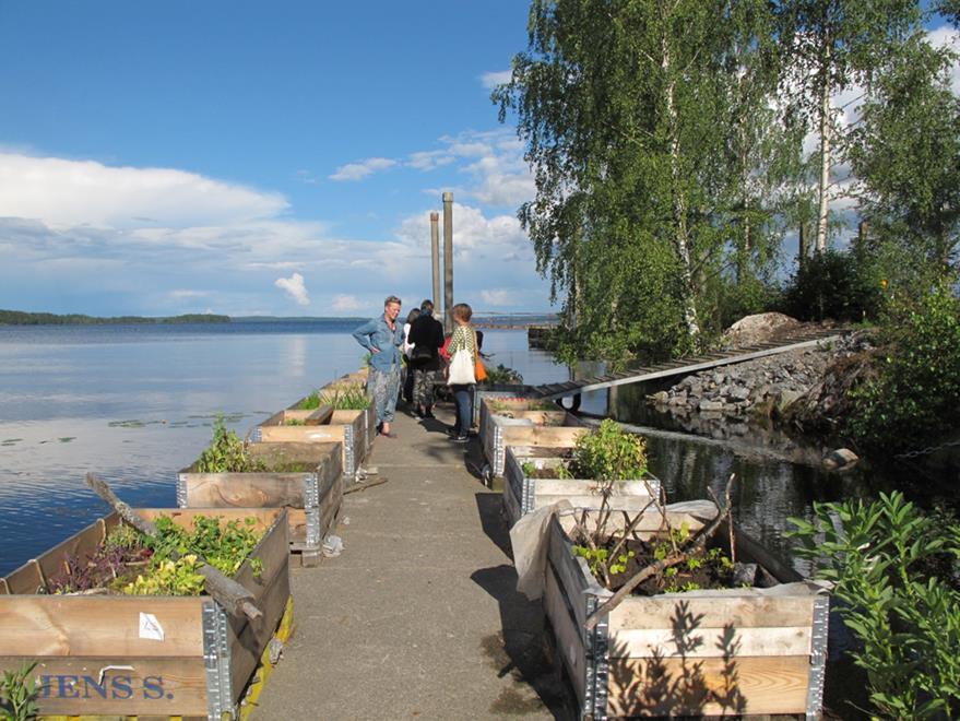 Hiedanrannan kelluva puutarha (2016->) Hiedanrannan aluekehitysohjelma Tehdasalueesta asumisen ja työpaikkojen alueeksi Kestävyys, kiertotalous