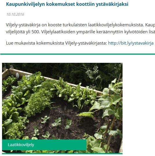 Kuinka kaupunki voi edistää viljelyä Sääntöjen purkaminen Mahdollisuuksista tiedottaminen Tilavaraukset