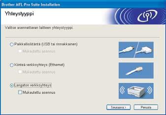 Ohjainten ja ohjelmien asentaminen 16 CD-ROM-levyn päävalikko tulee näyttöön. Napsauta Asenna MFL-Pro Suite. 20 PaperPort SE:n asennus alkaa automaattisesti, ja sen jälkeen asennetaan MFL-Pro Suite.