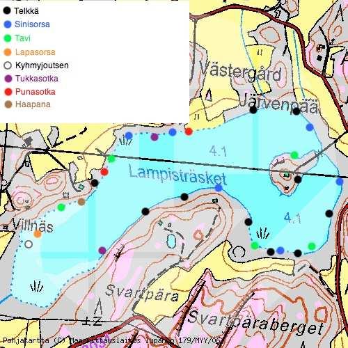 Karttaliite 9 Vesilintureviirien