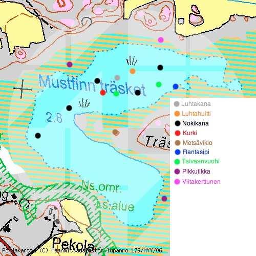 Karttaliite 12 Ranta-, kurki-, tikka- ja