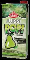 HUHYLLYSTÄ MARLI JUISSI POP! KEVYESTI HIILIHAPOTETTU HUJUOMA 1 L MARLI JUISSI HUJUOMAT Juissi POP! Sekamehujuoma 1 l 1003915, me 12 x 1 l EUR 48 me, PE 8 KK Juissi POP!