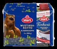 3-PACK 15 x 200 g Tarhurin mustikkakeitto + D&C -vitamiinit ja sinkki 200 g 1003887, 15 x 200 g, EUR 168 me, PE 8 KK 15 x 200 g HUHYLLYSTÄ