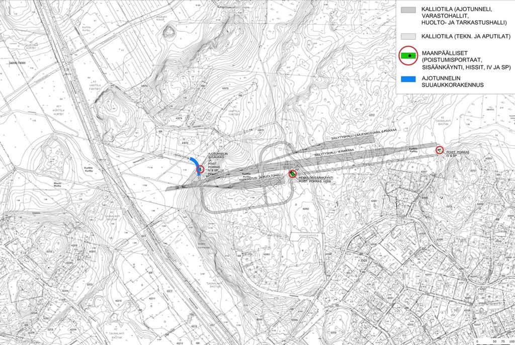 40 40 Matinkylä Kivenlahti metro, alustava yleissuunnitelma SUUNNITELMAT Harmaakallion metrovarikko Varikko sijaitsee Kurttilan alueella Kauklahdenväylän itäpuolella.