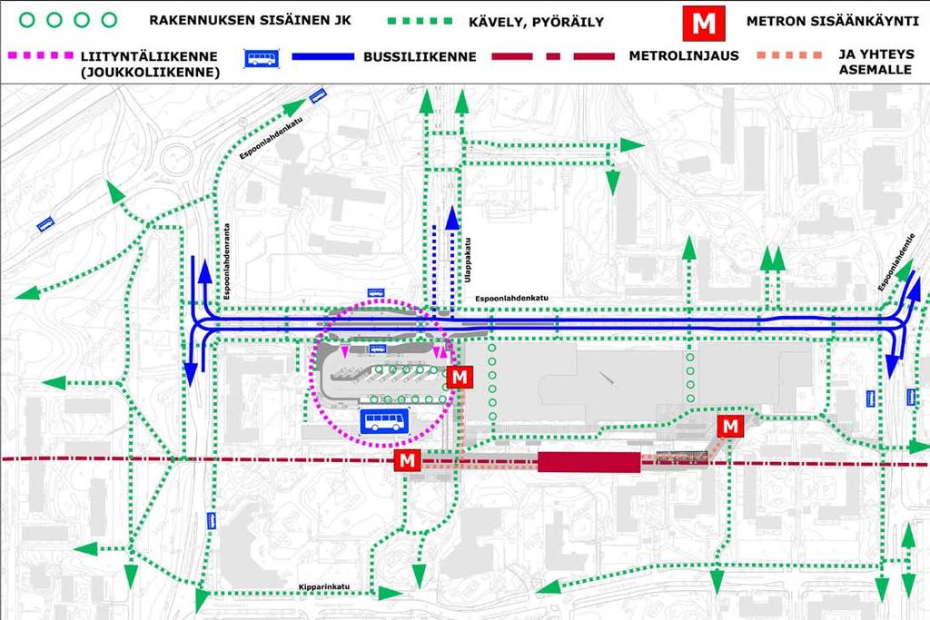 Kauppakeskus Lippulaivasta on laadittu laajennussuunnitelmia, joissa kauppakeskusta laajennetaan luoteeseen vähintään tulevan metroaseman sisäänkäynnin kohdalle.