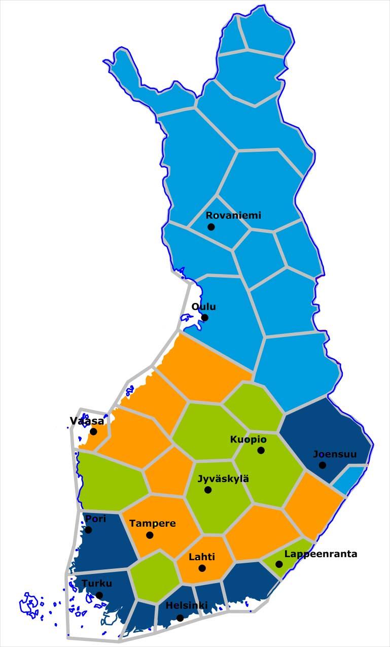 Antennitelevision taajuusmuutokset Digitan verkossa Muutokset tehdään UHF-taajuusalueella Digitan verkossa päälähetinalueittain 2015 aikana 30.4.2016 mennessä 31.8.