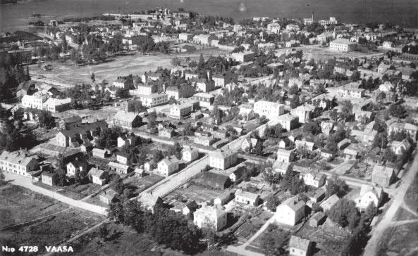 Ilmakuva Palosaaresta 1940-luvulta. Teoksesta Brändö - en stadsdel med själ.