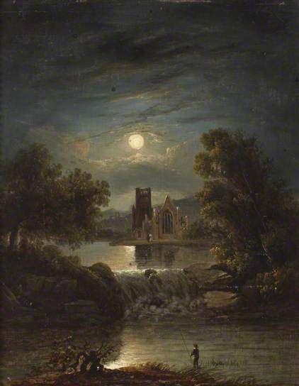 William Pether (1738 1821),»A Moonlit River Scene