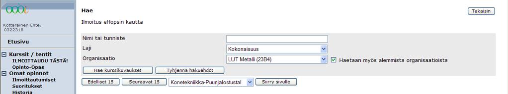 Kokonaisuus ja valitse organisaatioksi haluamasi