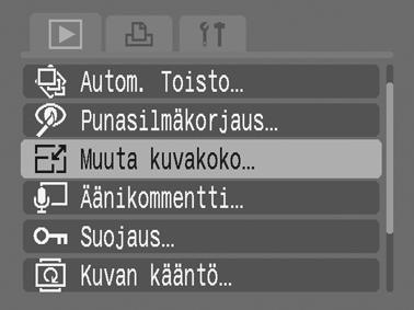 134 Toistaminen/Poistaminen Kuvakoon muuttaminen Voit tallentaa suurella kuvakokoasetuksella tallennetun kuvan uudelleen matalammalla asetuksella.