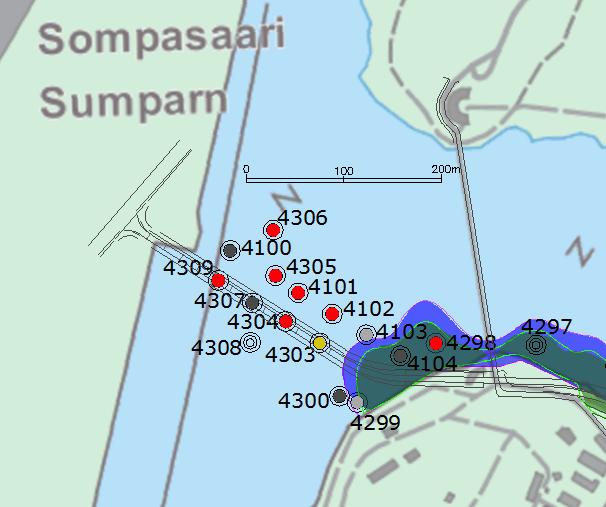 35 (108) Kuva 24. Sedimentin haitta-ainepitoisuudet Finkensillan ympäristössä.(taustakartta: MML 2014, editoitu Sitossa.