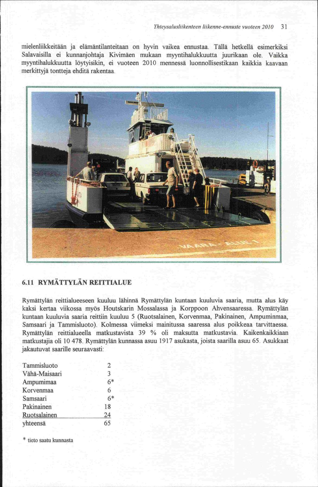 Yhteysalusliikenteen liikenne-ennuste vuoteen 2010 3 1 mielenliikkeitaän ja elämäntilanteitaan on hyvin vaikea ennustaa.