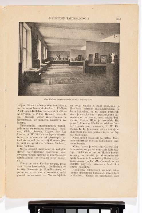 Kuvaliitteet Kuva 1. Galerie Hörhammer Kuva artikkelista Simelius, Aukusti, 1919. Helsingin taidesalongit.