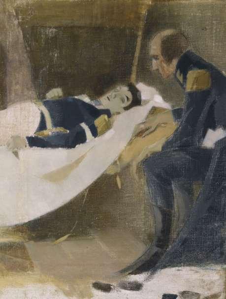 Kuva 3. Helene Schjerfbeck, Wilhelm von Schwerinin kuolema, öljy kankaalle, 1927, Gösta Serlachiuksen taidesäätiö.