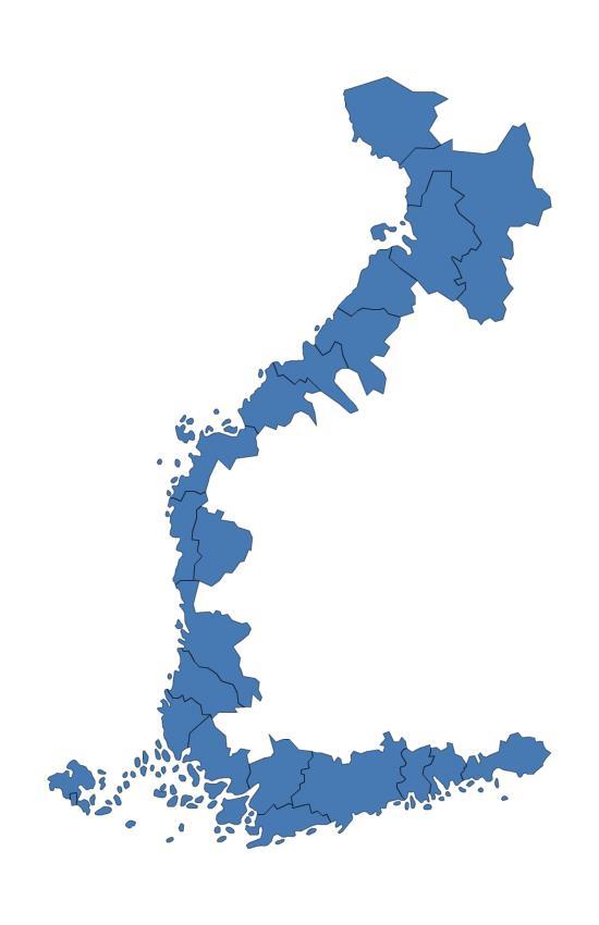 Kemi- Tornion Rannikko-Suomen aluetaloudellinen merkitys Oulun FAKTALAATIKKO Rannikko-Suomen osuus (%) koko maasta: Vaasan Porin Kokkolan o Maapinta-alasta 21,3 % o Väestöstä 54,8 % o Tehdyistä